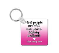 Rib ticklerz - Funny Keyring - Funny Work Gift For Colleague - Best Friend Birthday Present Thank You Gift Most People Are Shit But You're Bloody Brilliant - SKR22