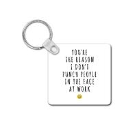 Rib ticklerz - Funny Keyring Funny Work Gift For Colleague - Secret Santa Gifts - You're The Reason I Don't Punch People In The Face At Work - Office Joke - SKR23