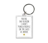 Rib ticklerz - Funny keyring - Gift For Work Colleague - Work Bestie Birthday Gifts - Secret Santa - You're the Reason I Don't Punch People At Work - Jokes - KR84
