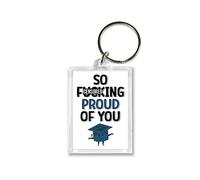 Rib ticklerz - Funny Keyring Graduation Gifts Passed Exams Uni University So F*cking Proud Of You Well Done Celebration Gifts Son Daughter Friendship Love - KR175