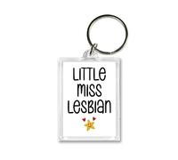 Rib ticklerz - Funny Keyring - Little Miss Lesbian - Funny Gift For Best Friend - Work Colleague Work Bestie Birthday Gift - Lesbian Keyring Joke Present - KR44