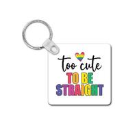 Rib ticklerz - Funny Keyring Too Cute To Be Straight Novelty Gay Gift Birthday Christmas LGBTQ Present Rainbow Gay Gifts For Him For Men Keyrings Joke Rude - SKR255