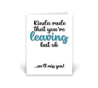 Rib ticklerz - Funny Leaving Card For Colleague - New Job Congratulations Card - Good Luck Card - Kinda Rude That You're Leaving Bye Traitor We'll Miss You - CD37