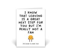 Rib ticklerz - Funny Leaving Card For Colleagues - New Job Cards - Moving Away - Fresh Start - Friends Family - Sorry You're Leaving - Not A Fan - Goodbye - CD552
