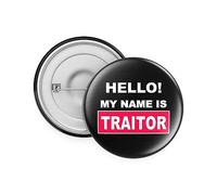 Rib Ticklerz - Funny Leaving Work Badge Novelty Gift For Work Colleague New Job Present Hello My Name Is Traitor Joke Coworker Promotion Gift Farewell Bye - BA47
