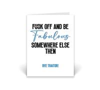 Rib ticklerz - Funny Leaving Work Card For Colleague - Work Colleague Bestie Cards - F*ck Off & Be Fabulous Somewhere Else Then - Office Banter Farewell - CD212