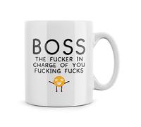Rib ticklerz - Funny Mug Boss The F*cker in Charge of You F*cking Fucks Funny Boss Gift Secret Santa Boss Mug Office Gift Idea for Boss Manager Gifts Jokes - MG253