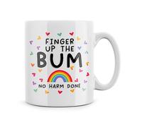 Rib ticklerz - Funny Mugs Finger Up The Bum No Harm Done Hilarious Gifts for Him Her Valentine's Day LGBTQ Anniversary Profanity for Boyfriend Girlfriend 10oz Ceramic - MG348