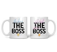 Rib ticklerz - Funny Mugs Personalised The Boss The Real Boss Mugs Set of 2 Couples Mugs Housewarming Engagement Present Gift Newly Wed Wedding Gifts New Home Friends Colleague - MG210