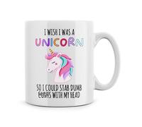 Rib ticklerz - Funny Mugs Unicorn Stab Dumb Cunts with My Head Work Office Leaving Coffee Gift Cup Coffee Friends 18th 21st 30th 40th 50th Birthday Joke 10oz Ceramic - MG557