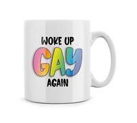 Rib ticklerz - Funny Mugs Woke Up Gay Again Gifts Gay Bestie Best Friend Joke Gifts Hilarious Novelty Mugs LGBTQ Birthday Gifts Present Colleague Tea Cup - MG550