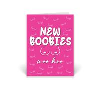 Rib Ticklerz - Funny New Boobies Card New Boobs Breast Surgery Recovery Card Breast Reduction Card Breast Enlargement Tits Best Friend Colleague Boob Job - CD963