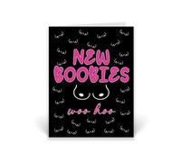 Rib Ticklerz - Funny New Boobies Card New Boobs Breast Surgery Recovery Card Breast Reduction Card Breast Enlargement Tits Best Friend Colleague Boob Job - CD964