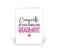 Rib ticklerz - Funny New Boobs Card - Congrats On Your New Boobies - Breast Surgery Recovery Card - Breast Reduction Card - Breast Enlargement Tits - CD51