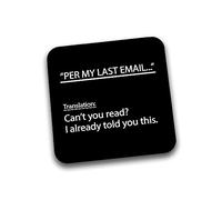 Rib Ticklerz - Funny Office Email Definitions Coasters Novelty Rude Hilarious Humour Gift Colleague Secret Santa Work Office Joke Banter Friends Birthday - DC178