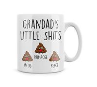 Rib ticklerz - Funny Personalised Custom Mug - Grandad's Little Shits - Father's Day Gift - Grandad Birthday Gift - Grandad Christmas Xmas Present - Funny Gift - MG107