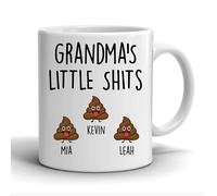Rib ticklerz - Funny Personalised Custom Mug - Grandma's Little Shits - Mother's Day Gift - Grandma Birthday Gift - Grandma Christmas Xmas Gift - Funny Present - MG108