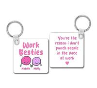 Rib ticklerz Funny Personalised Keyring Work Bestie Gifts Birthday Present Secret Santa You're The Reason I Don't Punch People In The Face At Work Humour - SKR239