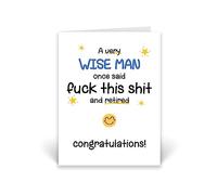 Rib ticklerz - Funny Retirement Card A Very Wise Man Retired Colleague Congrats On Your Retirement Office Leaving Work For Him Coworker Good Luck Card Bye - CD739