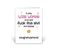 Rib ticklerz - Funny Retirement Card A Very Wise Woman Retired Colleague Congrats On Your Retirement Office Leaving Work For Her Coworker Good Luck Card - CD738