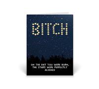 Rib ticklerz - Funny Rude Birthday Card Funny Birthday Card Stars Bitch Offensive Birthday Card Joke Colleague Best Friend Bestie Birthday Banter Gift Mate - CD693