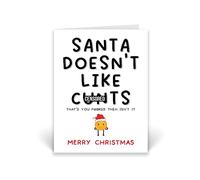 Rib ticklerz - Funny Rude Offensive Novelty Christmas Cards - Banter Humour Swear Christmas Card Santa Doesn't Like C*nts That’s You F*cked Then Isn't It - CD545