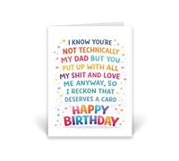 Rib ticklerz - Funny Stepdad Birthday Card For Stepdad Step Dad Joke Cards Like A Dad To Me Step Parents Cards from Step Children - CD1226