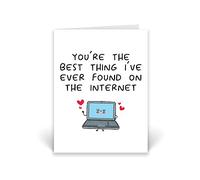 Rib ticklerz - Funny Valentine's Card Best Thing I've Found On The Internet Met Online Anniversary Birthday Cards Online Dating Internet Dating Boyfriend - CD689