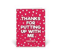 Rib ticklerz - Funny Valentines Cards - Anniversary Card - Funny Birthday Card - Thanks For Putting Up With Me Love You - Girlfriend Boyfriend Husband Wife - CD177