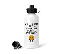 Rib ticklerz Funny Water Bottle - Drink Bottle - Hikers Cyclist Water Bottles - Do I Look Like A F*cking People Person - Colleague Secret Santa Birthday (400ml)