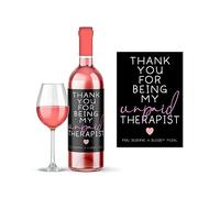 Rib Ticklerz - Funny Wine Bottle Label Best Friend Thank You for Being My Unpaid Therapist Bestie Friendship Gifts Present Appreciation You Deserve A Medal - WLS99