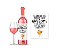 Rib Ticklerz - Funny Wine Label Best Friend Thank You Gifts Bestie Birthday Christmas Present You're Awesome This is Your Reminder Colleague Boss Employee - WLS63