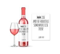 Rib Ticklerz - Funny Wine Label - Funny Leaving Work Gift for Colleague - Wine Bottle Label F*ck Off & Be Fabulous Somewhere Else - Farewell Good Luck Bye - WLS21