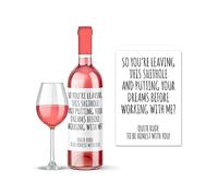 Rib Ticklerz - Funny Wine Label - Funny Leaving Work Gift for Colleague - Wine Bottle Label - Your Dreams Before Working with Me - New Job Gift - Farewell - WLS22