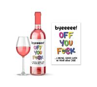 Rib Ticklerz - Funny Wine Label Leaving Work Gift for Colleague Rude Joke Office Banter Present New Job Farewell Gift Bye Off You F*ck Good Luck Coworker - WLS52