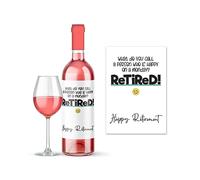 Rib Ticklerz - Funny Wine Label - Retirement Gifts - Happy On A Monday Retired - Wine Bottle Label - Leaving Work Gift for Colleague - Retirement Gifts Bye - WLS1