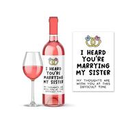 Rib Ticklerz - Funny Wine Labels Engagement Gift Sister in Law Brother in Law Gifts Heard You're Marrying My Sister Joke Family Banter Present Engaged Fun - WLS68