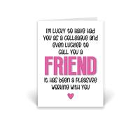 Rib ticklerz - Leaving Card For Colleague - New Job Congratulations Card - Good Luck Cards - Lucky To Call You A Friend Been A Pleasure Working With You - CD11