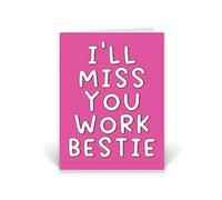 Rib ticklerz - Leaving Card For Colleagues New Job Cards I'll Miss You Work Bestie Moving Away Fresh Start Friends Good Luck Cards Co-worker Farewell Bye - CD793