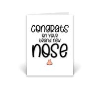 Rib ticklerz - New Nose Card - Funny Card - Congrats On Your New Nose - Surgery Nose Job Cards - Best Friend Colleague Work Bestie New Nose Cards - CD49