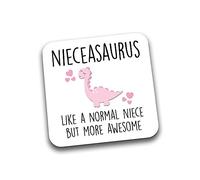 Rib Ticklerz - Niece Gifts - Funny Coaster For Niece - Nieceasaurus Like A Normal Niece But More Awesome - Niece Birthday Gift Present Love - DC118