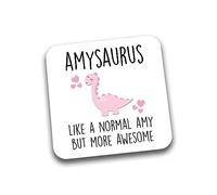 Rib Ticklerz - Personalised Coaster Niece Daughter Auntie Colleague Best Friend - Awesome Bestie - Dinosaur Gifts - Birthday Secret Santa - DC120
