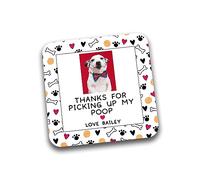Rib Ticklerz - Personalised Gifts Funny Coaster From The Dog Thanks For Picking Up My Poop Dog Mum Dog Dad Joke Present Mother's Day Father's Day Birthday - DC190