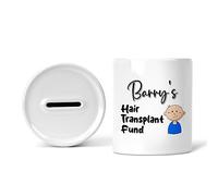 Rib Ticklerz - Personalised Money Box Hair Transplant Fund New Wig Piggy Bank Savings Jar Birthday Christmas Novelty Present Secret Santa Boyfriend Hubby - MB12