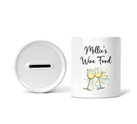 Rib Ticklerz - Personalised Money Box White Wine Fund Piggy Bank Drinking Savings Jar Novelty Gift Best Friend Birthday Present Colleague Secret Santa Joke - MB15