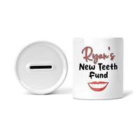 Rib Ticklerz - Personalised New Teeth Fund Money Box Savings Jar Turkey Teeth Novelty Present Best Friend Colleague Son Daughter Boyfriend Girlfriend Gifts - MB11