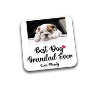 Rib Ticklerz - Personalised Photo Coaster - Funny Gifts From The Dog Best Dog Grandad Ever Dog Grandad Present Dog Grandad Gifts Father's Day Birthday Gift - DC96