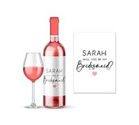 Rib Ticklerz - Personalised Wine Bottle Label Sticker Bridesmaid Proposal Will You Be My Bridesmaid Wine Label Personalized Wine Label Friendship Wedding - WLS91