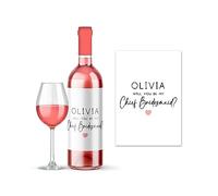 Rib Ticklerz - Personalised Wine Bottle Label Sticker Chief Bridesmaid Proposal Will You Be My Chief Bridesmaid Wine Label Personalized Friendship Wedding - WLS93