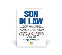 Rib ticklerz - Son In Law Birthday Card Funny Birthday Card For Son In Law Daughter's Husband Gifts Family Happy Birthday Perfect Addition To Our Family - CD860